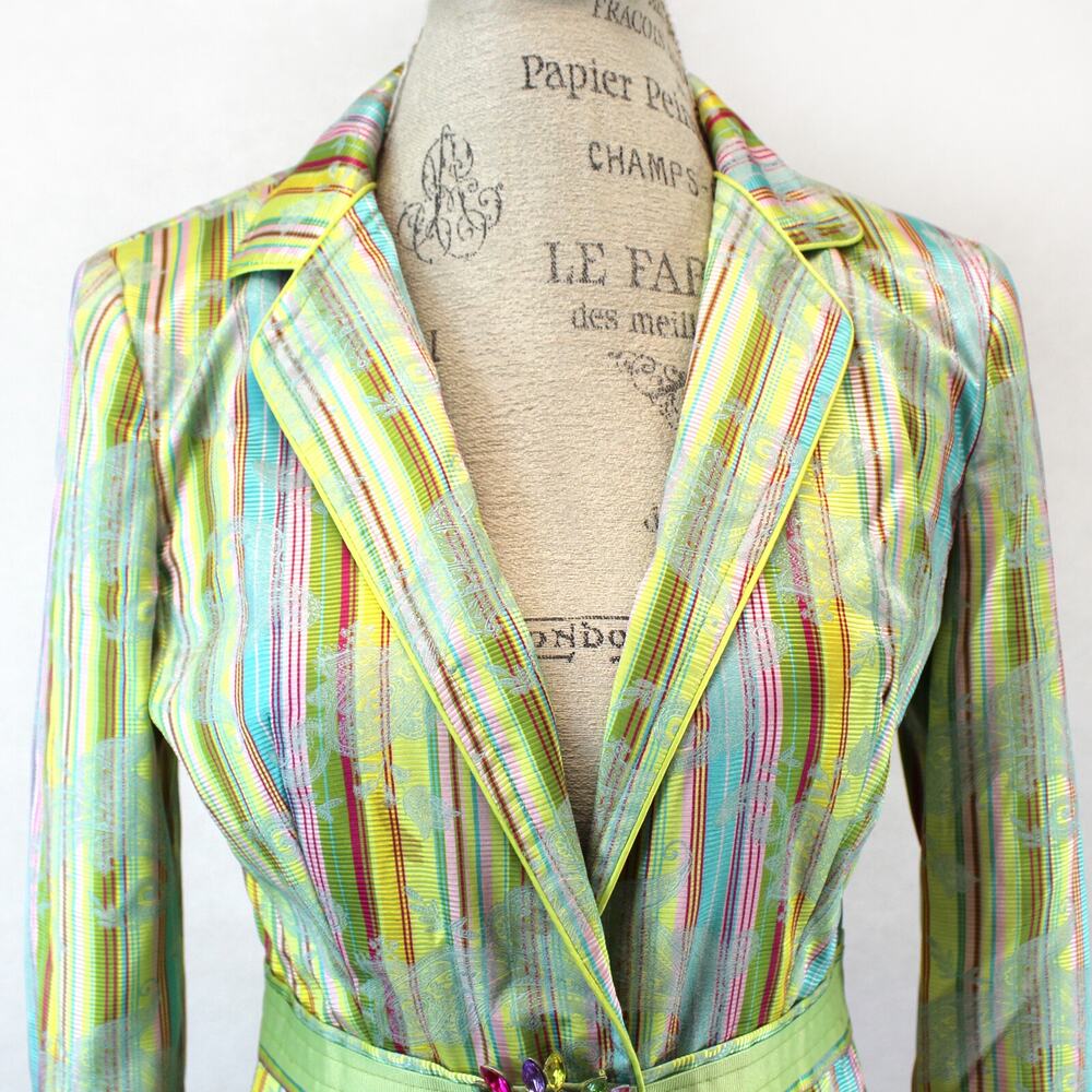 Cynthia Steffe Fancy Boho Steampunk Rockabilly Lined Jacket Blazer Medium Y2K - Picture 3 of 9